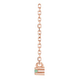 14K Gold Round Lab-Grown Alexandrite Birthstone Bar Necklace - Rose Gold - view 2