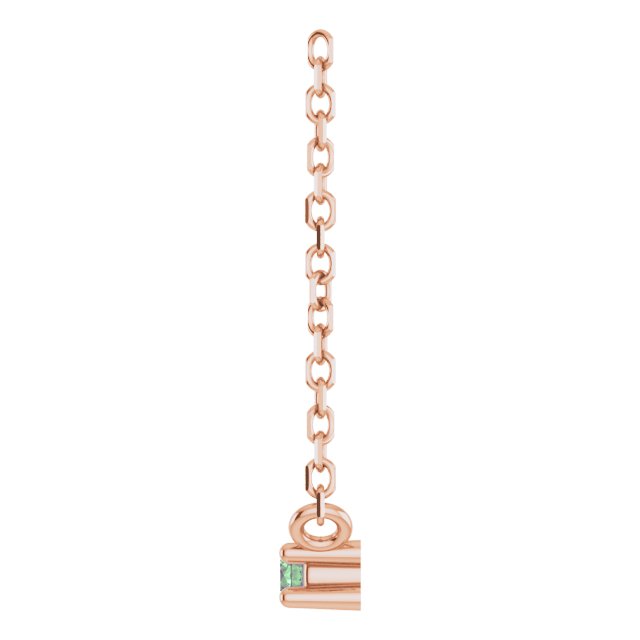 14K Gold Round Lab-Grown Alexandrite Birthstone Bar Necklace - Rose Gold - view 2
