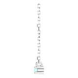 Platinum Round Natural Aquamarine Birthstone Bar Necklace - view 3