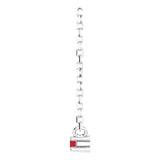 Platinum Round Natural Mozambique Garnet Birthstone Bar Necklace - view 3