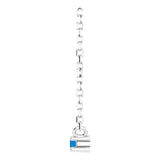 Platinum Round Natural Blue Sapphire Birthstone Bar Necklace - view 3