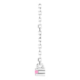 14K Gold Round Natural Pink Tourmaline Birthstone Bar Necklace - White Gold - view 3