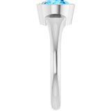 Platinum Round Natural Swiss Blue Topaz Bezel-Set Solitaire Ring - view 4