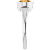 14K Gold Round Natural Citrine Bezel-Set Solitaire Ring – 7mm Stones - White Gold - view 4
