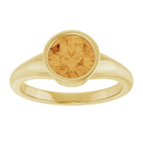 14K Gold Round Natural Citrine Bezel-Set Solitaire Ring – 7mm Stones - Yellow Gold - view 3