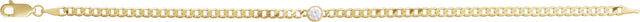 14K Gold Round Lab-Grown Diamond Bezel-Set Solitaire Curb Link Bracelet - view 4