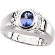 14K Gold Oval Natural Tanzanite & Natural Diamond Accented Ring – 8x6mm