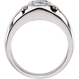 14K Gold Oval Natural Tanzanite & Natural Diamond Accented Ring – 8x6mm - view 2