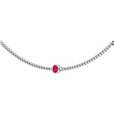 14K Gold Round Natural Pink Spinel Solitaire Necklace - White Gold - view 2
