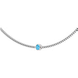 14K Gold Round Natural Swiss Blue Topaz Solitaire Necklace - White Gold - view 2