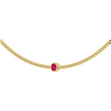 14K Gold Round Natural Pink Spinel Solitaire Necklace - Yellow Gold - view 2