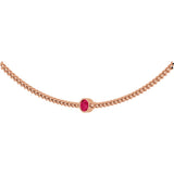 14K Gold Round Natural Pink Spinel Solitaire Necklace - Rose Gold - view 2