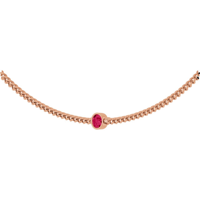 14K Gold Round Natural Pink Spinel Solitaire Necklace - Rose Gold - view 2