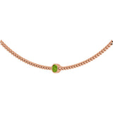 14K Gold Round Natural Peridot Solitaire Necklace III - Rose Gold - view 2