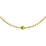 14K Gold Round Natural Peridot Solitaire Necklace III - Yellow Gold - view 2