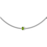 14K Gold Round Natural Peridot Solitaire Necklace III - White Gold - view 2