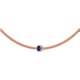 14K Gold Round Lab-Grown Blue Sapphire Solitaire Necklace III - Rose Gold - view 2