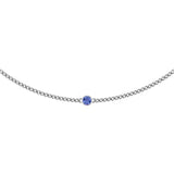 14K Gold Round Natural Tanzanite Solitaire Necklace - White Gold