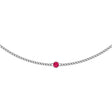 14K Gold Round Natural Pink Spinel Solitaire Necklace - White Gold