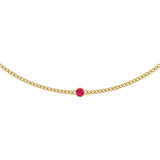 14K Gold Round Natural Pink Spinel Solitaire Necklace - Yellow Gold