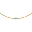 14K Gold Round Natural Swiss Blue Topaz Solitaire Necklace - Yellow Gold