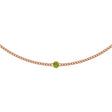 14K Gold Round Natural Peridot Solitaire Necklace III - Rose Gold