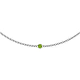 14K Gold Round Natural Peridot Solitaire Necklace III - White Gold