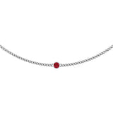 14K Gold Round Lab-Grown Ruby Solitaire Necklace III - White Gold