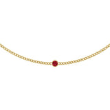 14K Gold Round Lab-Grown Ruby Solitaire Necklace III - Yellow Gold