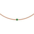 14K Gold Round Lab-Grown Emerald Solitaire Necklace III - Rose Gold