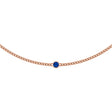 14K Gold Round Lab-Grown Blue Sapphire Solitaire Necklace III - Rose Gold