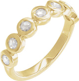 14K Gold Round Lab-Grown Moissanite Cabochon Ring - Yellow Gold