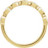14K Gold Round Lab-Grown Moissanite Cabochon Ring - Yellow Gold - view 2