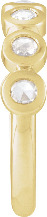 14K Gold Round Lab-Grown Moissanite Cabochon Ring - Yellow Gold - view 3