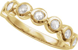 14K Gold Round Lab-Grown Moissanite Cabochon Ring - Yellow Gold - view 4