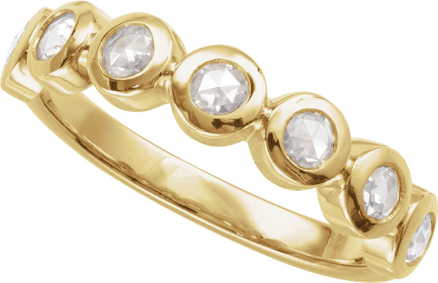 14K Gold Round Lab-Grown Moissanite Cabochon Ring - Yellow Gold - view 4