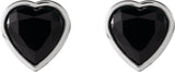 Platinum Lab-Grown Moissanite Heart Bezel-Set Stud Earrings - view 4