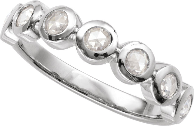 Platinum Round Lab-Grown Moissanite Cabochon Ring - view 4