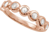 14K Gold Round Lab-Grown Moissanite Cabochon Ring - Rose Gold - view 4