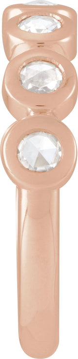 14K Gold Round Lab-Grown Moissanite Cabochon Ring - Rose Gold - view 3