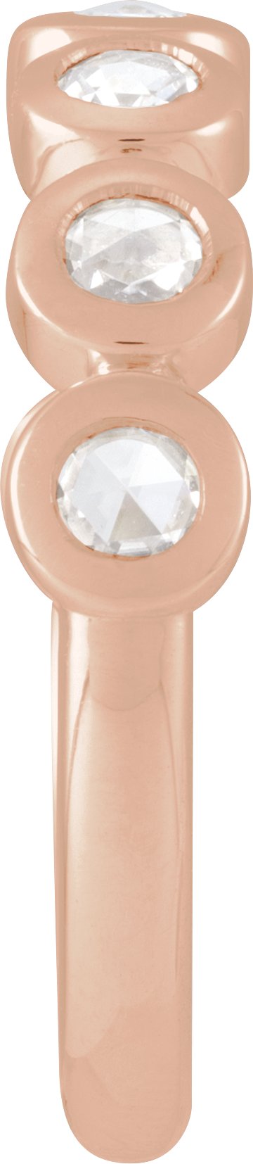 14K Gold Round Lab-Grown Moissanite Cabochon Ring - Rose Gold - view 3