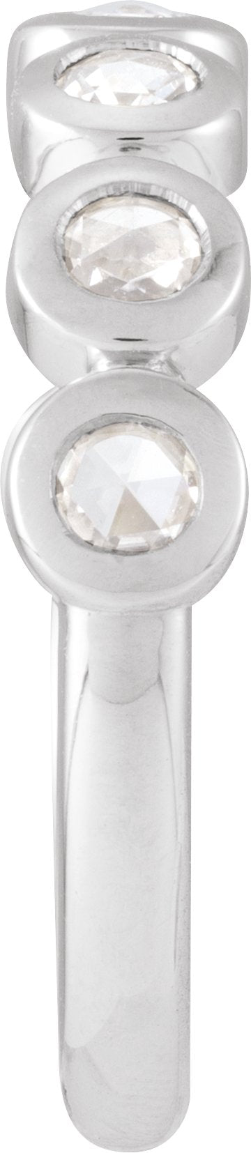 Platinum Round Lab-Grown Moissanite Cabochon Ring - view 3