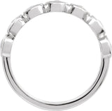14K Gold Round Lab-Grown Moissanite Cabochon Ring - White Gold - view 2