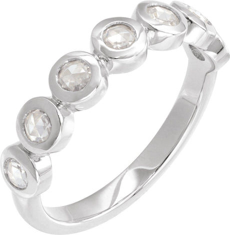 Platinum Round Lab-Grown Moissanite Cabochon Ring