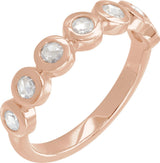 14K Gold Round Lab-Grown Moissanite Cabochon Ring - Rose Gold
