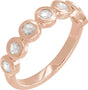 14K Gold Round Lab-Grown Moissanite Cabochon Ring - Rose Gold