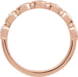 14K Gold Round Lab-Grown Moissanite Cabochon Ring - Rose Gold - view 2