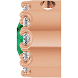 14K Gold Round Natural Emerald Halo-Style Pendant – up to 0.08 CTW - Rose Gold - view 6