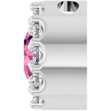 Platinum Round Natural Pink Tourmaline Halo-Style Pendant - view 6