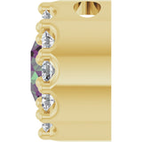 14K Gold Round Lab-Grown Alexandrite Halo-Style Pendant - Yellow Gold - view 6